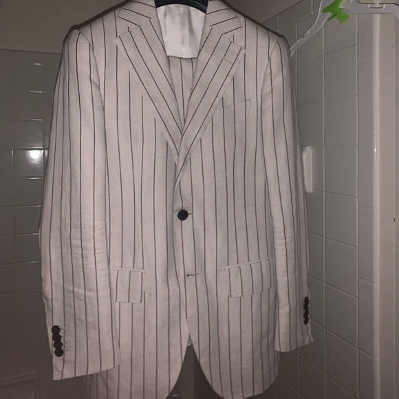 Suitsupply 32r Lazio in tan brown stripe - Picture 2 of 9